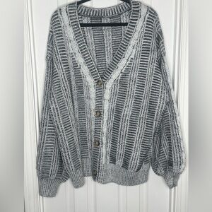 Gray Striped Women's Sweater